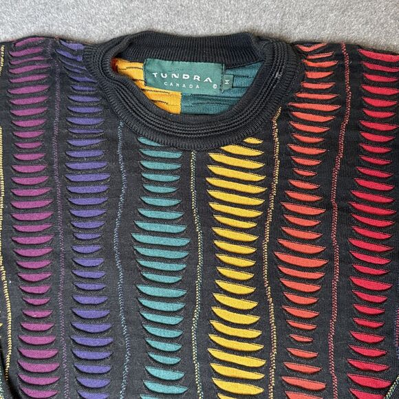 Vintage TUNDRA Canada Coogi Style 3D Knit Cosby Pullover Sweater Men’s Size M - Picture 2 of 7